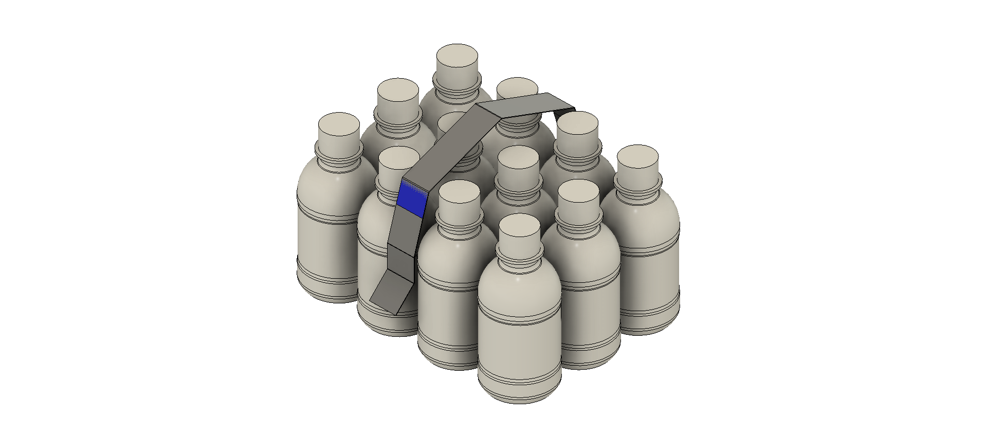 CAD-Darstellung Gebindeformat 0,25 l · 4 × 3